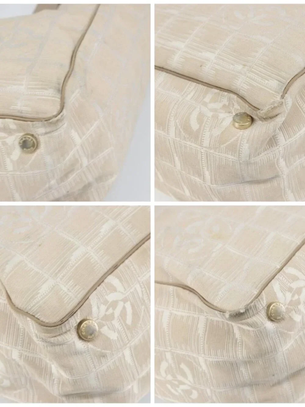 CHANEL New Travel Line Tote Bag Nylon Pink Gold CC Auth BA9876
